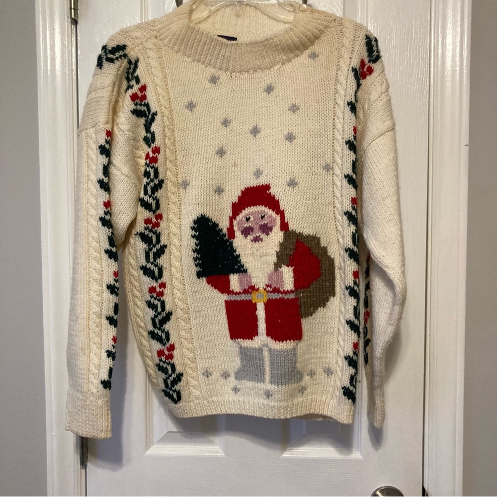 Vintage Y2K Wool Santa Ugly Christmas Sweater